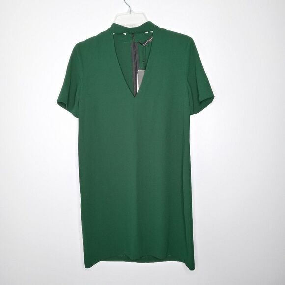 Zara emerald green choker dress size XS - Picture 2 of 11